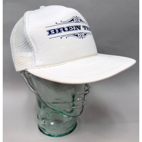 Vintage 80s BREN TEN Pistol Firearm Mesh Foam Trucker Hat Snapback - White NOS - Picture 2 of 9